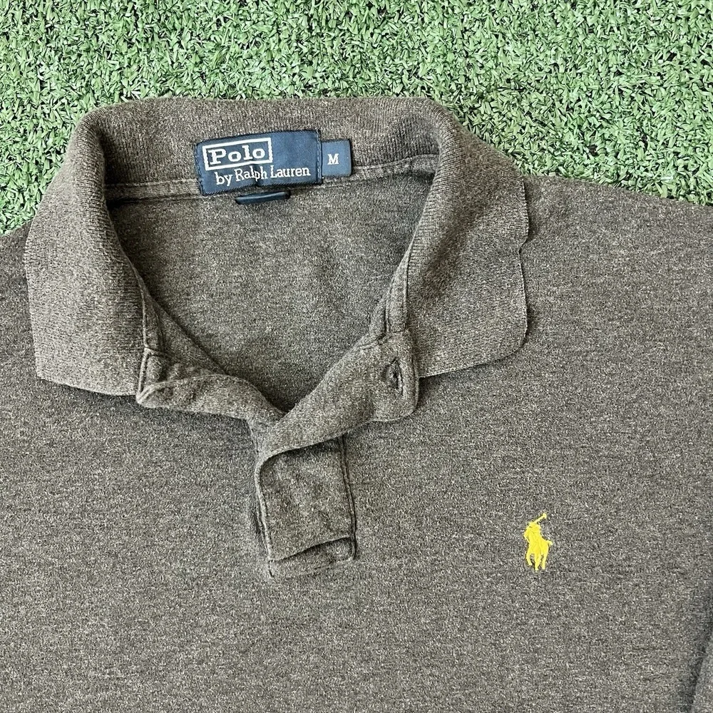 Vintage Polo Ralph Lauren Long Sleeve Polo Shirt Mens Size Medium Single Stitch